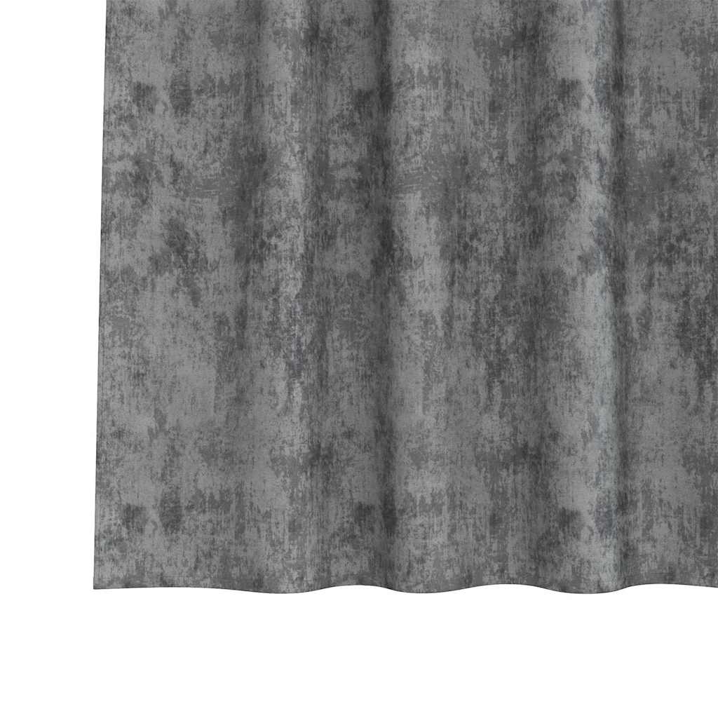 Curtain with Curtains 2 pcs Grey 225 x 140 cm Velvet